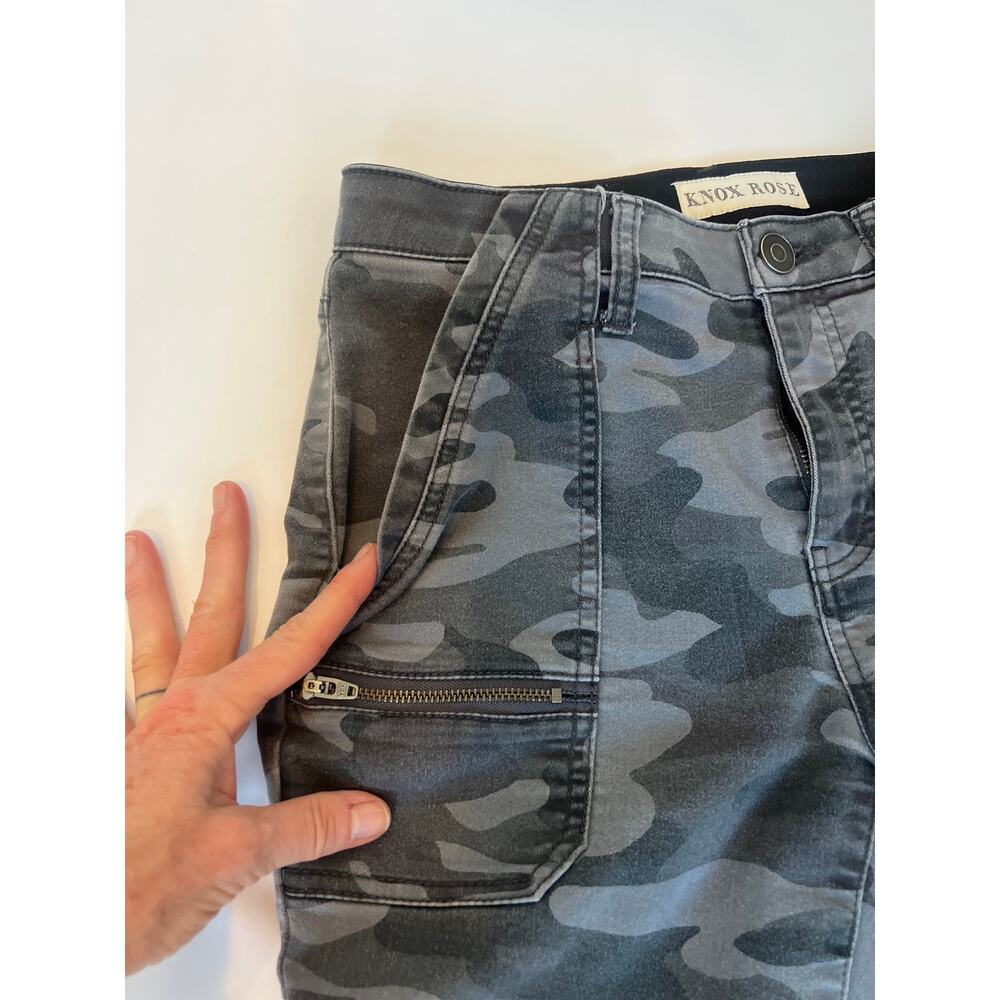 KNOX ROSE Utility Skinny Ankle Pants Gray camouflage Size 6 - Picture 5 of 13